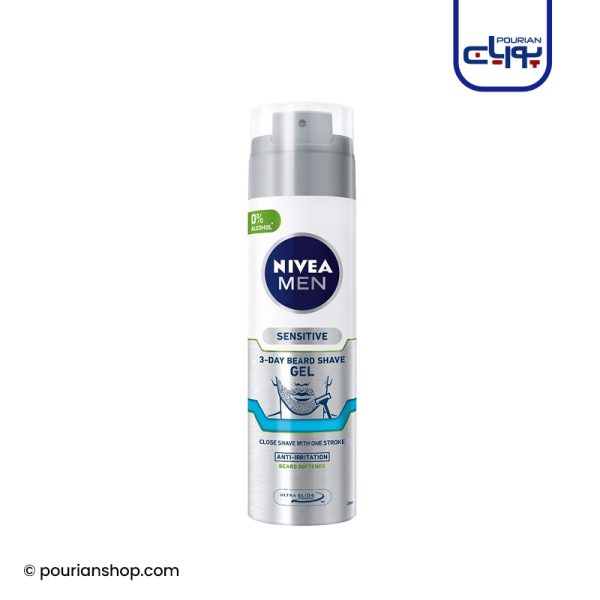 ژل اصلاح نیوا مدل سنسیتیو آنتی ایریشن محصول آلمان Nivea Sensitive 3-Day Beard Shave Gel