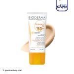 کرم ضد آفتاب فتودرم بایودرما SPF 50 مناسب پوست های حساس به قرمزی نچرال کالر ۳۰میل _
