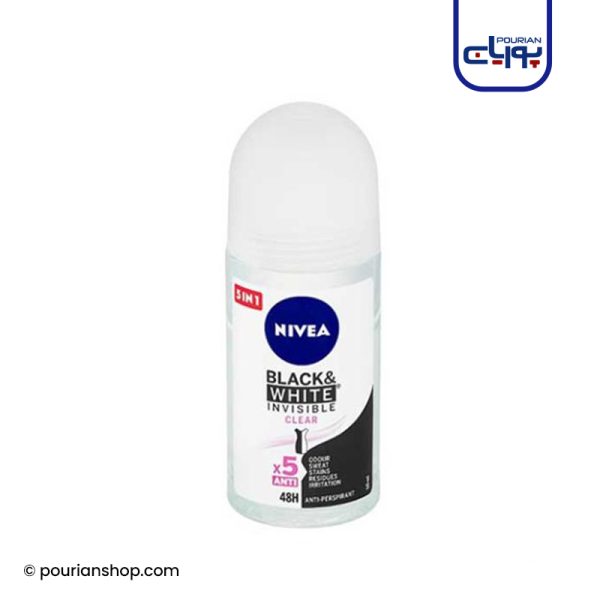 مام رول ضد تعریق بلک اند وایت Invisible Clear نیوا