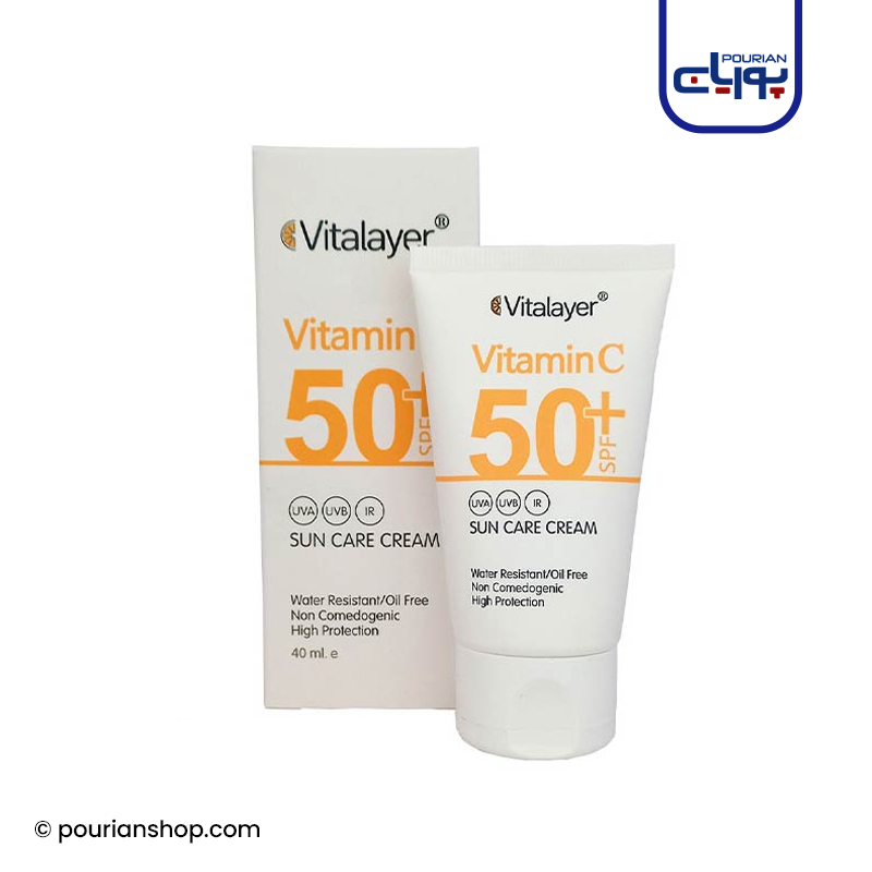 کرم ضد آفتاب ویتامین c ویتالایر بی رنگ ۴۰میل
