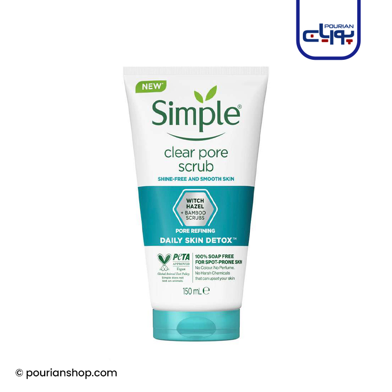 اسکراب پاک کننده منافذ سیمپل مدل clear pore scrubحجم150میل_Simple