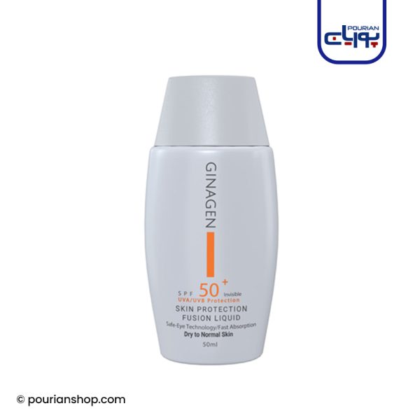 ضد آفتاب بی رنگ Spf50+ مناسب پوست خشک و نرمال ژیناژن