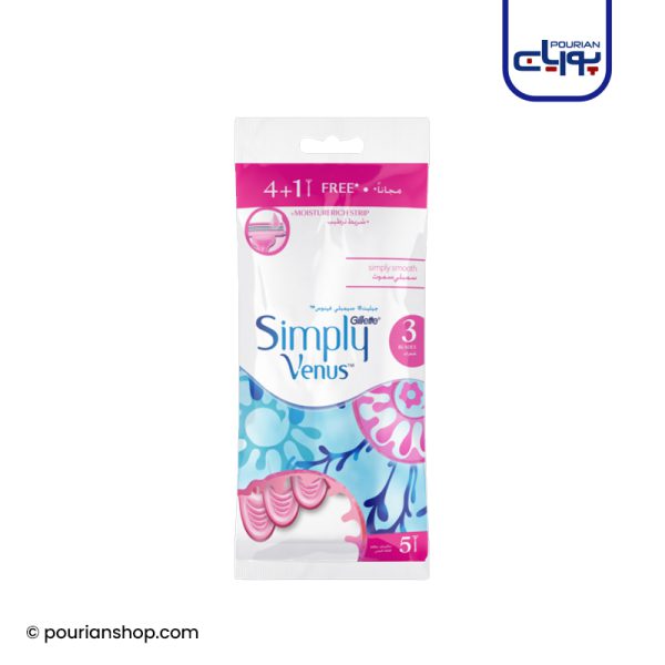 خودتراش simply venus بسته 5 عددی ژیلت